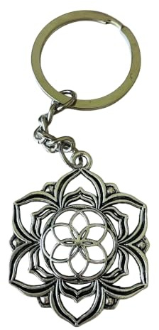 Lotosblüte Mandala Schlüsselanhänger - Spiritueller Lotus Taschenbaumler