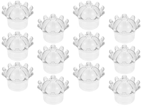 MAGICLULU Caja de Dulces para Fiestas Diseño de Corona Creativa, 12 Piezas de Plástico Ps Transparente, Decoración de Escritorio y Embalaje para Regalos