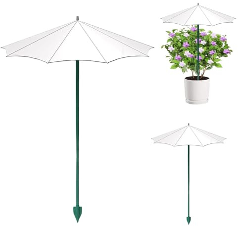 BommFu Ombrello Per Piante - 3 Pezzi Parasole,Ombrello Parasole Da Giardino Con Picchetto Di 26,5 cm | per Esterno Cortile Patio Giardino Aiuola Rialzata Terreno Fioriera Vaso di Fiori e Balcone