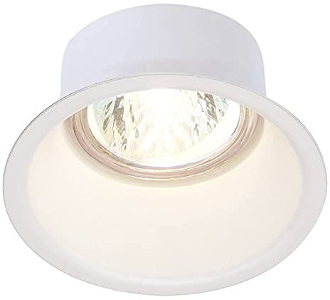 SLV HORN-O | LED Einbaustrahler, Dimmbare Decken-Lampe zur Beleuchtung innen, LED Spots, Fluter, Deckenstrahler, Deckenleuchten, Einbau-Leuchte | GU10, rund, weiß, max. 50W, inkl. Clipfedern