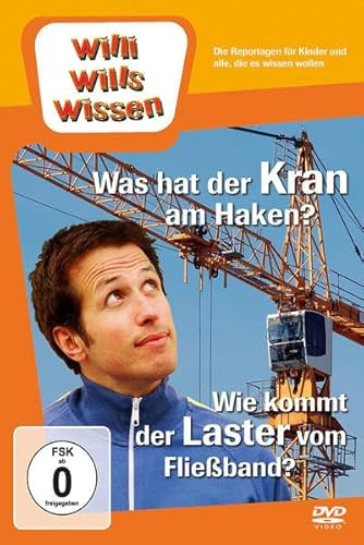 Was hat der Kran am Haken?/Wie kommt der Laster vom Fließband?