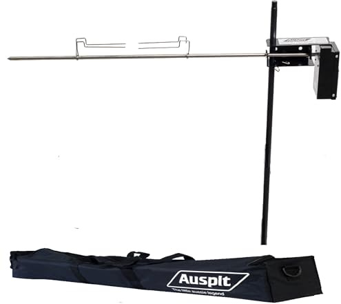 Auspit The Little Aussie Legend Basisset – Rotisserie Set für Outdoor BBQ, Autonome Camping Kochset, Bushmaster Drehspieß & Professionelles Grillzubehör, Gourmet BBQ