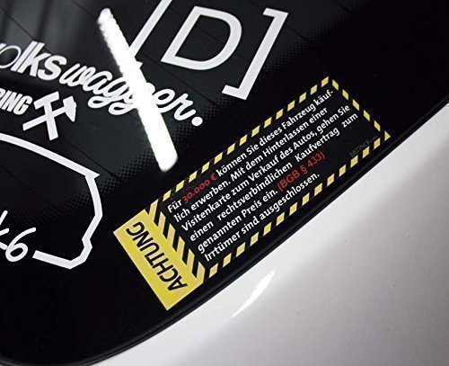 DBSPNCR AUTOVERKAUF Sticker INNEN & AUSSEN Kaufvertrag 30K 30.000 Autohändler Aufkleber JDM - Dub DUBWAY (außenklebend)