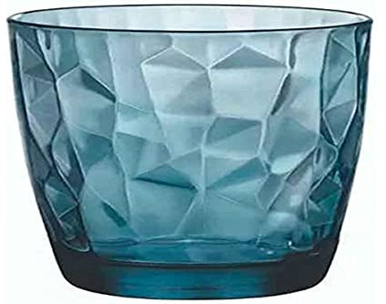 Bormioli Rocco 302259 Diamond Ocean Blue Whiskyglas, 390 ml, Glas, blau, 6 Stück