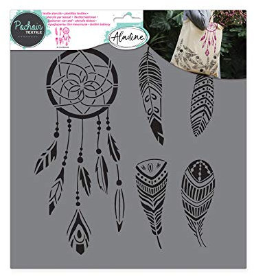 Aladine – 81002 – Textil-Schablone – Feder