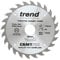 Trend Wood Circular Saw Blade, 165mm Diameter, 30mm Bore, 24 Teeth, 2.4mm Kerf, +15° Hook, TCT, Medium Finish, CSB/16524