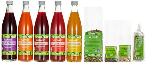 duówell® - balance Saftwoche Set Bio | Fasten-Set mit Ablaufplan | 7 tägige Bio Saftkur inkl. Säfte, Suppe, Moringatee & Superfoods | Fastenkur in Glasflaschen & Safety Box | Gluten- & laktosefrei