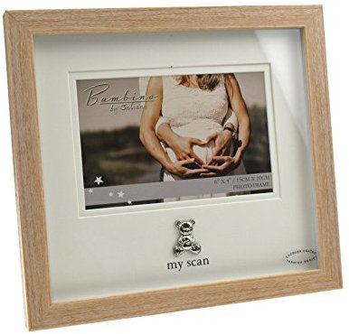 Bambino de madera efecto de luz mi Scan 'marco de fotos con plata Pram Icon 6 x 4 