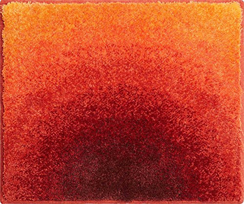 Grund Badteppich 100% Polyacryl, ultra soft, rutschfest, ÖKO-TEX-zertifiziert, 5 Jahre Garantie, SUNSHINE, WC-Vorlage o.A. 50x60 cm, orange