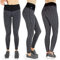 Formbelt Damen lauftights mit Taschen lang - Sport Leggins high Waist Lauftights für Damen Smartphone Handy (schwarz-grau, L)