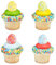 Painted Easter Eggs Cupcake Topper Rings - Pack of 24