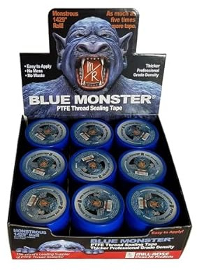 Blue Monster Teflon Tape 1/2 Wide 1,429 Long - Case of 45 Rolls