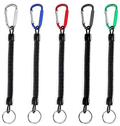 Ritte 5 Stücke Angeln Lanyard, Versenkbare Angeln Lanyard, Elastisch Angeln Lanyards, Mehrfarbiger Spiral Angeln Lanyard Für Die, Fisch Tool Bootfahren, Kajak, Camping Und Jagd (Zufällige Farbe)
