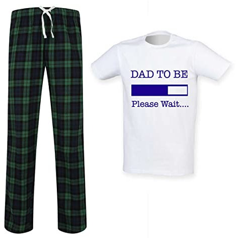 60 Second Makeover Limited Mens Dad To Be Loading Tartan Trouser Pyjama Set Family Matching Twinning Fathers Day