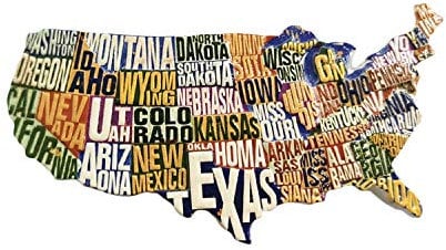 America United States 3D States Map Refrigerator Magnet Resin Travel Souvenirs,Handmade Home & Kitchen Decoration USA Fridge Magnet Collection Gift