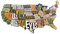 America United States 3D States Map Refrigerator Magnet Resin Travel Souvenirs,Handmade Home & Kitchen Decoration USA Fridge Magnet Collection Gift