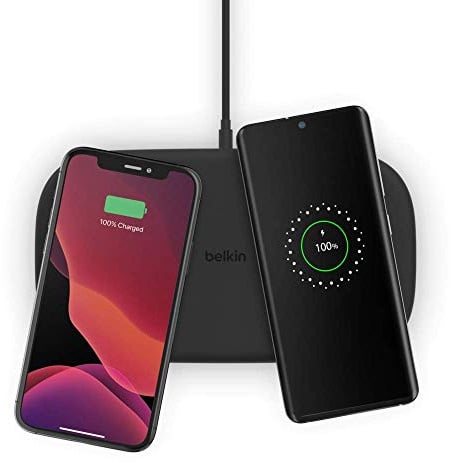 Belkin TrueFreedom Pro drahtloses Ladepad (drahtloses Doppelladegerät, laden auf der gesamten Oberfläche des Pads, für Samsung, iPhone, Pixel, AirPods und andere Geräte)