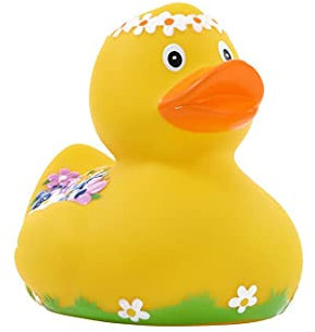 Schnabels Quietsche-Ente mit Blumendesign - der farbenfrohe Frühlingsgruß für das ganze Jahr