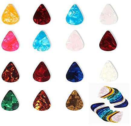 Gitarren-Plektren, 50 Stück Gitarren-Picks Premium Qualität Plektren Picks Celluloid Gitarren Plektren Stärken: 0.46mm für Akustikgitarre, E-Gitarre, Ukulele, Bass,Zubehör.