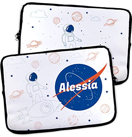 Custodia per Laptop e Tablet. Personalizzato con Nome. MacBook/Acer/Dell/Samsung/HP. Custodia Notebook. Neoprene. Borsa Porta PC. Diverse Misure. NASA