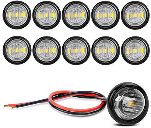 Guuzi 10er Pack Wasserdichte LED-Leuchten, LED-Unterwasserbeleuchtung, Utility-LED-Innenbeleuchtung Navigationslichter 12V(Weiß)