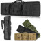 SJASD Gewehrtasche 2 langwaffen,Lange Jagdtasche,waffentasche für langwaffen,mit Doppelfach & 3 Große Zubehör Beutel,für Outdoor Tactical Gewehr,Schwarz,93cm
