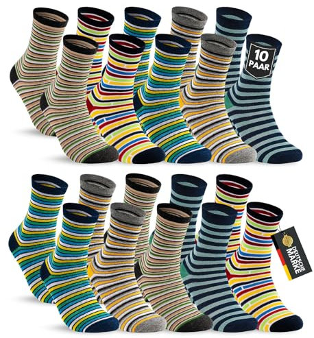 10 Paar Kinder Socken Jungen & Mädchen Baumwolle Kindersocken 54339 (31-34)