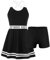 YOOJIA Mädchen Tanzkleid Ärmellos Sommerkleid Freizeitkleid Mit Unterhose Panties Sportanzug Tanzkleidung Sport Tennis Outfit Tanz Set Schwarz 146-152