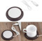 Cup Warmer, USB Wood Grain Cup Warmer Heat Beverage Mug Mat Office Tea Coffee Heater Pad (Dark walnut wood grain)