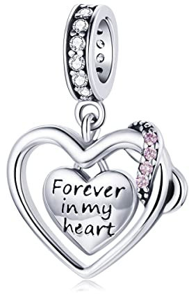 Forever in My Heart Charm passen für Pandora Armband Sterling Silber 925 Herz Anhänger Charms Bead Frauen Mädchen Geschenk