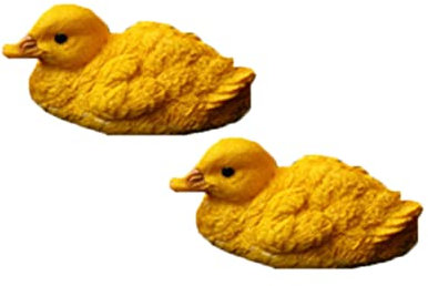 Sanmum 2 Stück Ente Dekofigur Vogel Gartenfigur Garten Teich Deko (Gelb Schwebende Ente)