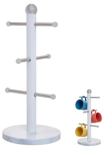 Premier Housewares Stylish Design 6 Cup Mug Tree | Efficient Mug Tree Stand For Dining Table | Durable Constructed Coffee Cup Tree Stand For Kitchen | Versatile Kitchen Stand