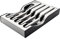 Global Knives G-88/4012/R 12cm Half – Serrated Steak Knife and Fork Set, 8 Pieces Plus Knife Block, CROMOVA 18 Stainless Steel