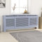 HOMIUSE Heizkörperabdeckung 205x20.5x81.5 cm Heizkörperverkleidung Modernes Lamellen-Design Heizkörper Verkleidung Abdeckung Heizungsverkleidung für Wohnzimmer Radiator Cover Grau MDF