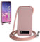 WenBaby Handykette für Samsung Galaxy S10 Hülle mit Band,Handyhülle mit Schnur zum Umhängen Silikon Seil Necklace Schutzhülle mit Kordel Tasche Case TPU Bumper für Galaxy S10- Sandrosa
