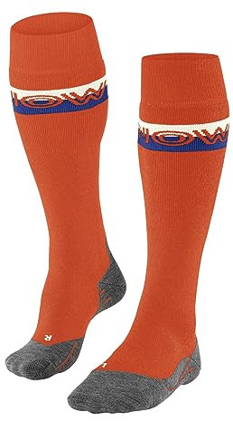 FALKE Herren Skisocken SK2 Intermediate M Kh Wolle Funktionsmaterial warm dick 1 Paar, Orange Flash 8034, 39-41
