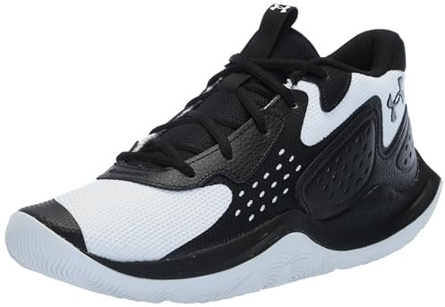 Under Armour Mens UA Jet 23 Basketball Shoes Unisex Trainers, Schwarz Weiß Schwarz, 43 EU