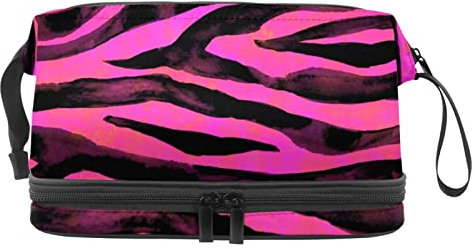 Electronic Organizer Kleine Reise Kabel Organizer Tasche für Festplatten, Kabel, USB, SD Karte,Zebra Druck Rosa Modern