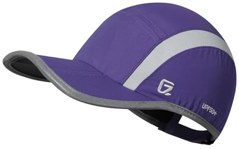 GADIEMKENSD Quick Dry Sports Hat Lightweight Breathable Soft Outdoor Run Cap (Folding Series, Dark Purple)