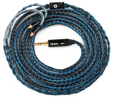 Keephifi MMCX IEM Kabel Kopfhörerkabel 2 Meter Länge Kopfhörerkabel Kbear ST16 Plus, 16-adrig 2 m versilbert, Upgrade-Kopfhörer-Verlängerungskabel mit 3,5 mm vergoldetem Stecker für KZ ZSNRRO ZS10 PRO