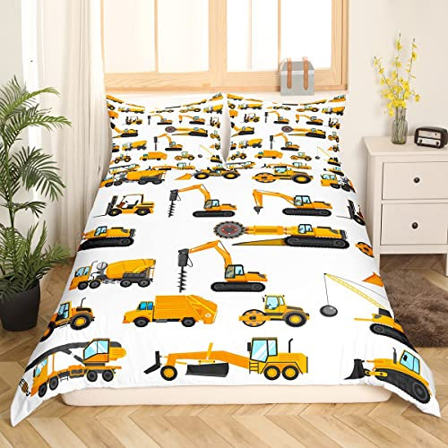 Kinder Bagger Bettwäsche Set 155x220 Bauernhof Traktor Bettwäsche Set Jungen Mädchen Cartoon Bau Lkw Tröster Abdeckung Kleinkind Kinder Maschinerie Lkw Autos Bettbezug Graber Schlafzimmer Dekor