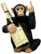Darthome Wine Holder Black Up Yours Monkey Resin Single Bottle Storage Novelty Ornament