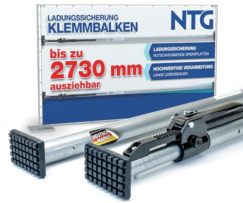 NTG Barre de serrage - Barre de blocage - En acier - 1372-2730 mm - Sécurité de chargement et de transport - Pour voiture, camion, remorque, camping-car et camionnette (1 pièce)