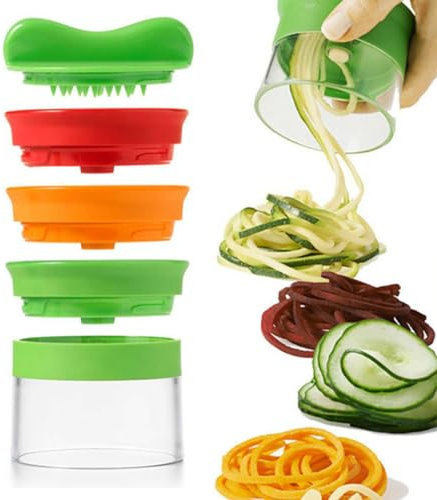 Spiraliseur de Légumes, 1Pcs Spaghettis de Légumes Manuel, Coupeur de Légumes Manuel 3 en 1 pour Courgettes, Carottes, Concombres, Pommes de Terre, Oignons