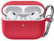 JETech Aufgerüstet Silikon Hülle für AirPods Pro (2./1. Generation 2023/2022/2019) mit Schlüsselanhänger, Hart PC Innenleben, Stoßfeste Schutzhülle, Front LED Sichtbar (Rot)