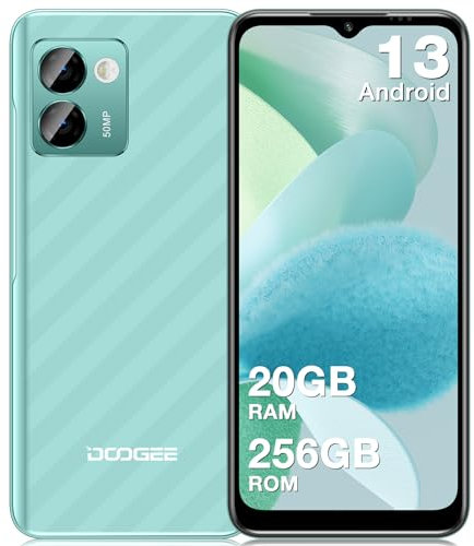 DOOGEE N50PRO Android 13 Smartphone [2024], 20GB+ 256GB Telefono Economico, 6,52 HD+ Octa-Core, 50MP AI Fotocamera, 4200mAh 18W Ricarica Rapida, Impronta Digitale, OTG/GPS/Face ID/Widevine L1