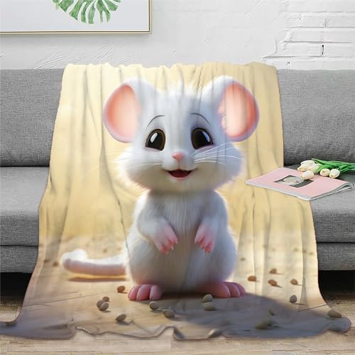 süße Maus Karikatur Mouse Decke Weiche Und Bequeme Fleece-Decken Sind Leicht Und Weich Und Halten Während Der Jahreszeiten Warm 60x80inch(150x200cm)