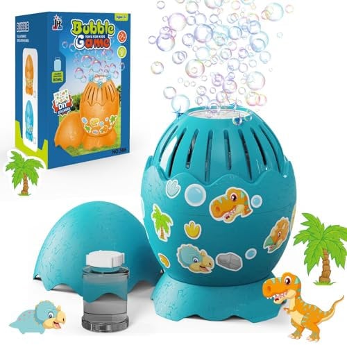 Panacare Dinosaurier Eier Seifenblasenmaschine, Seifenblasenspielzeug für Kinder 10000+ Blasen/Minute mit Seifenblasenlösung/LED, Kinder Geschenk für Geburtstag/Party/Hochzeit, Bubble Machine for kids