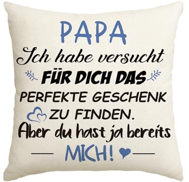 Artoid Mode Geschenk Für Papa Kissenbezug, 45x45 cm Beste Papa Geburtstagsgeschenke Von Tochter Sohn Vatertag Kissen Liebe Cushion Cover Deko