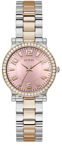 GUESS Montre pour femme Fawn en acier inoxydable, Multicolore/or rose